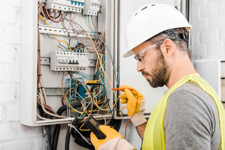 Elettricista che installa un nuovo quadro elettrico a Bergamo